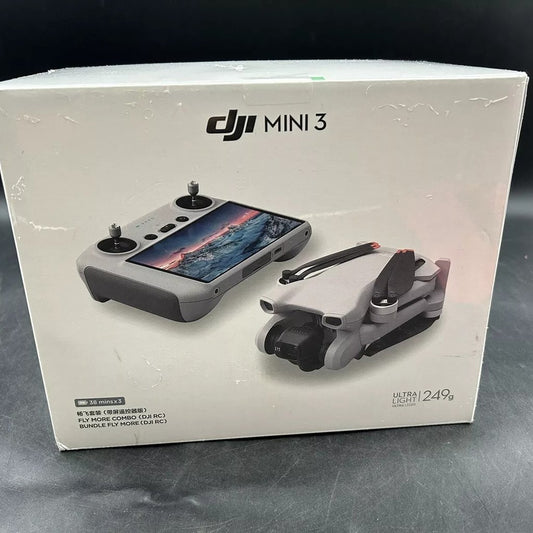 NIB DJI Mini 3 Fly More Combo Camera Drone (with RC Remote) 4K HDR Video NEW NIB